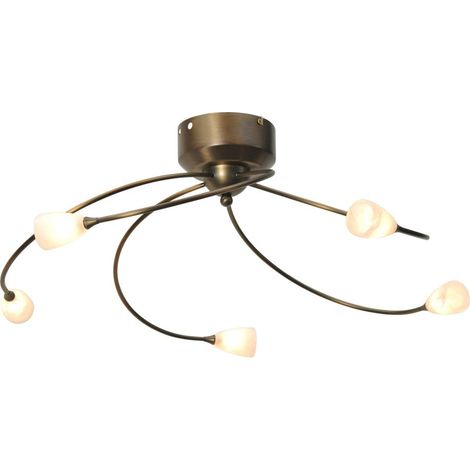 LED plafonnier Molto 2 LED 5 lumières 28x63cm bronze brun - 5695-01-134-DW (1/3)