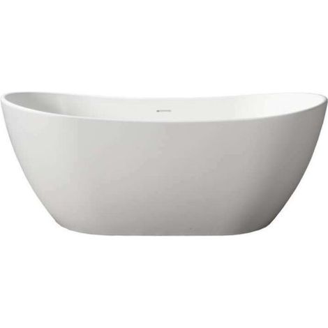 ENOLA Bañera exenta 160 cm en Solid Surface Blanco Mate