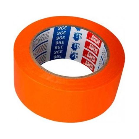 Scley 398 Ruban adhésif de protection PVC strié orange 48 mm x 33 m – Travaux de plâtrage