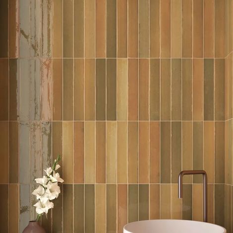 Carrelage Effet Zellige Miel ISOLA Golden Glow 5x30cm (1/3)