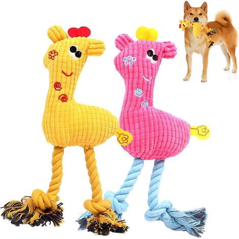 Lot 2 jouets chien interactifs, mâcher couineur résistants (1/5)