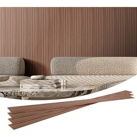 Panneau Mural Lattes, 2450x166 mm, Panneaux Acoustiques WPC pour Mur et Plafond, Lot de 8, Effet Faux Bois, Réduction du Bruit, pour Décoration Intérieur Moderne Élégante, Couleur Chêne Gris (1/5)