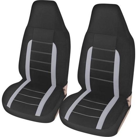 FENOPLASTICAHousses de Siège de Voiture Avant Universelles, Ensemble de Housses Siège Auto Universel, Accessoire Voiture Tuning, Gris (1/5)