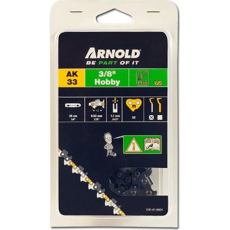 Catena per motosega 3/8", 1,1 mm - 52 maglie di trasmissione - tronchesi semitondi Arnold (1/3)