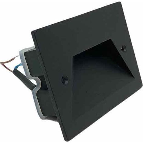 Faretto led segnapasso a muro 3 watt per cassetta 503 incasso luce calda 3000k ip65
