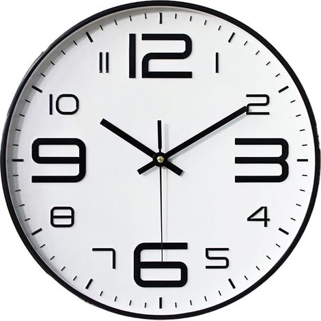 Horloge de maison ronde à piles - Horloge à quartz silencieuse de qualité de 30 cm (1/5)