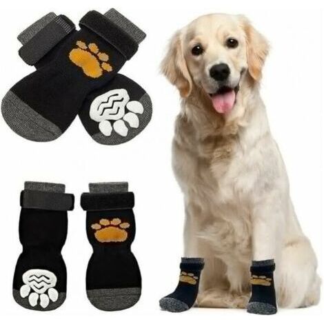 Anti-slip dog socks, indoor anti-slip socks, 2 pairs of dog socks for paw protection, dog socks with adjustable straps FLITI (1/4)