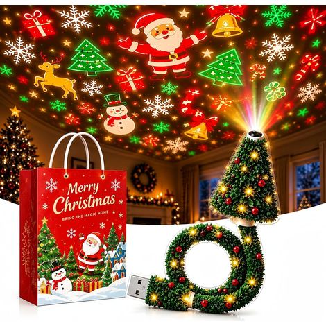 LED Projecteur Noel Interieur USB en Forme de Sapin Plug and Play (1/5)