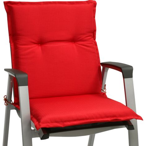 Beautissu Matelas Coussin pour Chaise Fauteuil de Jardin terrasse Base NL 100x50x6cm Rouge (1/5)