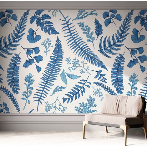 Papier peint autocollant à motifs décoratifs pour salon chambre et bureau Décoration murale élégante avec colle Motifs botaniques 312x219 cm (1/5)