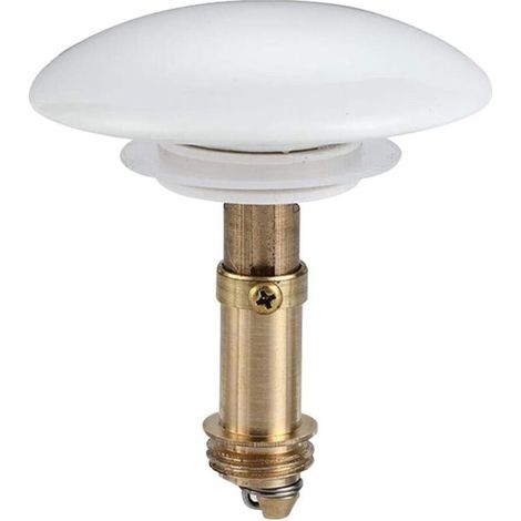 3 pcs Bouchon de vidange en cuivre,anti-fuite,filtre de vidange d'évier avec couvercle en céramique pour lavabo,évier de salle de bain (blanc + or,taille : 6,6 cm)