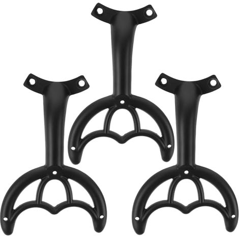 Juego de 3 varillas de soporte para ventilador de techo - Brazo para ventilador de techo - Brazo metálico multifuncional - Piezas de ventilador negras (1/5)