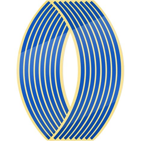 Pegatinas para ruedas, cinta reflectante para llantas, duraderas e impermeables, color azul. (1/2)