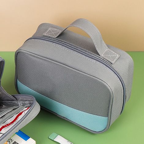 Trousse Médicale Voyage Sac Pochette Oxford Grande Capacité 600D 19x8x13cm Zipper Multiple Pockets (1/5)