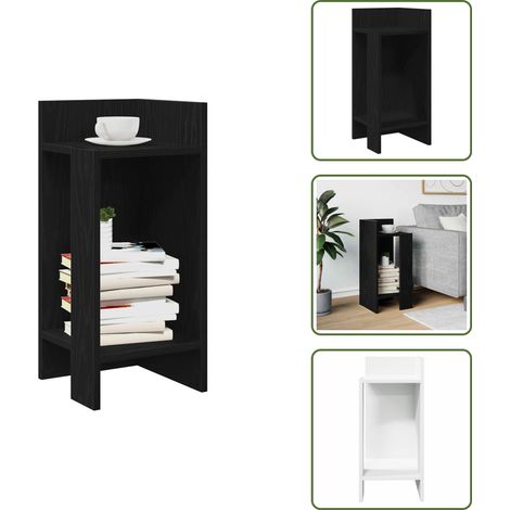 Table d'appoint avec étagère noir 25,5x27x60 cm - Table D'appoint - Tables D'appoint - Table D'extrémité - Table D'accent (1/5)