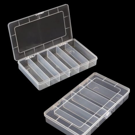 Boîte De Rangement À Compartiments - Boîte À Appâts - 6 Compartiments - 7,3 x 5 x 1,3 Pouces - PP Alimentaire - 2 Pièces (1/5)