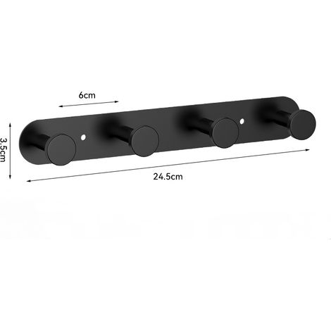 CCYKXA Handtuchhaken Handtuchhaken Wandhaken Garderobenhaken Handtuchhalter Edelstahl Badezimmer Wandhaken Bad- und Küchenhaken (Wandmontage, 4 Haken Schwarz)