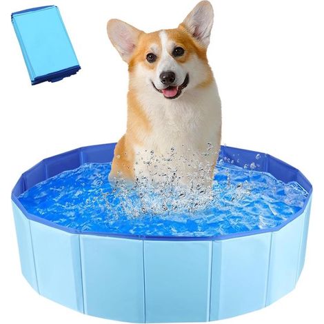 Piscina para gatos, piscina plegable para perros, minipiscina para gatos y perros, minipiscina para el verano, PVC reforzado, portátil, 50 x 8 cm (1/5)