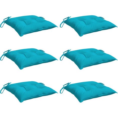 Coussins de chaise lot de 6 turquoise 50x50x7 cm tissu oxford vidaXL (1/5)