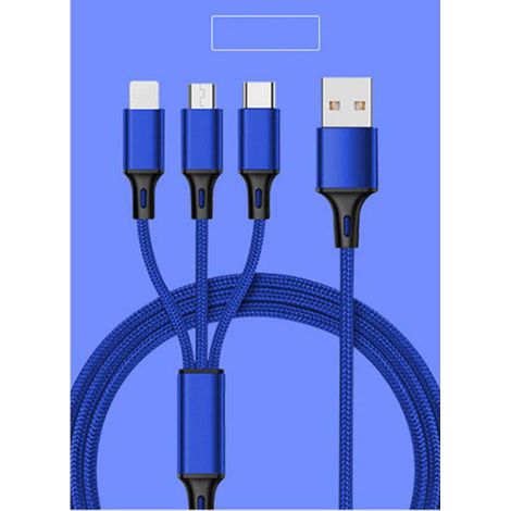 Câble de charge multifonction 3 en 1 pour iOS, Android et USB-C rouge (1/5)