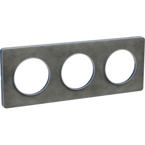 Plaque de finition 3 postes - ardoise - Odace - Schneider (1/4)