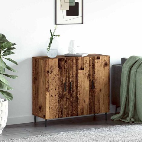 Buffet-Meuble de rangement Marron 90 x 34 x 80 cm Bois d'ingénierie 438911 (1/5)