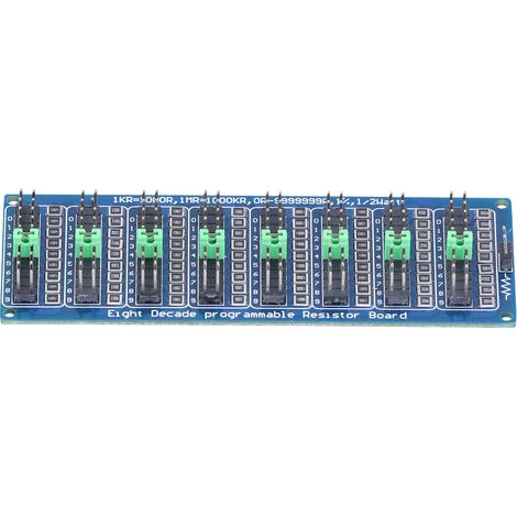 Résistance programmable 8 sections 0,1R à 9999999R, précision 0,1R, bloc à bornes à vis, composant électronique pour cartes de test. (1/5)