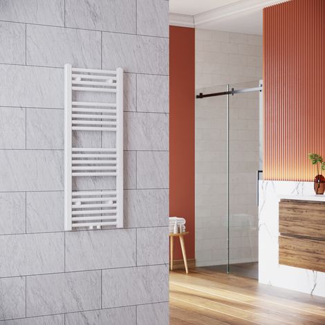 SONNI Radiador Toallero Agua Radiadores Toalleros Electricos Conexión Intermedia 400x1000mm Blanco 358W (1/5)