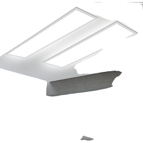 Plafonnier, LED dimmable, télécommande, 2PCS, 120cm-a, Lumière Neutre-a, BLANC-a (1/2)
