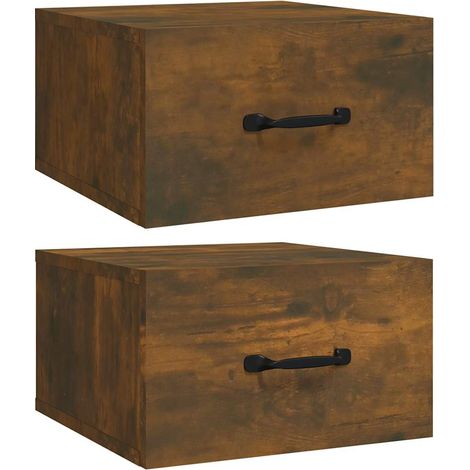 Maison Exclusive - Comodini a Muro 2 pz Rovere Fumo 35x35x20 cm (1/5)