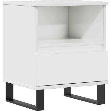 Maison Exclusive - Comodino Bianco Lucido 40x35x50 cm in Legno Multistrato