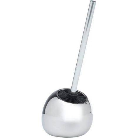 Porte Brosse WC - Céramique Chrome - 19 x 34,6 x 14,6 cm - Tête Remplaçable - 1 Pièce