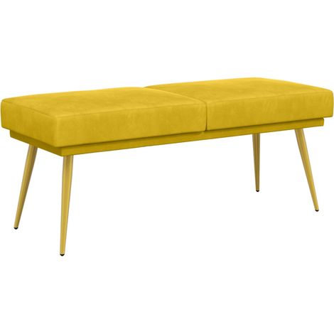Double-Layered Bench Yellow 120 x 45 x 46 cm Velvet vidaXL