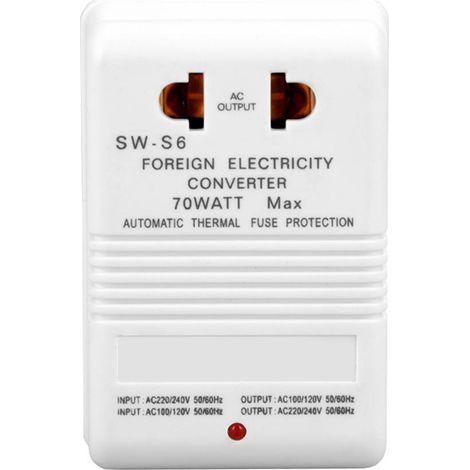 Convertisseur 70 W 110 V/120 V vers 220 V/240 V, adaptateur/inverseur (1/4)