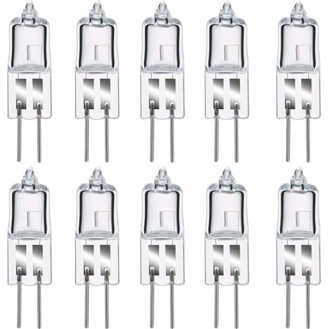 Ampoules Halogènes G4, Lampe de Base à Broche Halogène G4 12V 20W, 2800K Blanc Chaud Gradable G4 Lampe à Capsule Transparente Lot de 10