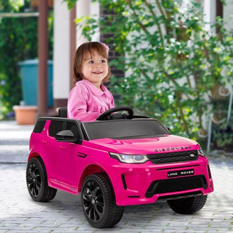 Coche Eléctrico para Niños con Licencia Land Rover Discovery Sport con Batería 12V Mando a Distancia Faros y Música Rosa (1/5)
