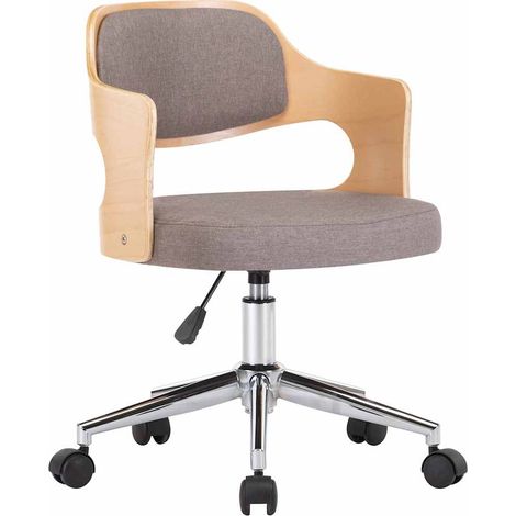 Maison Exclusive - Chaise pivotante à manger Taupe Bois courbé et tissu (1/5)