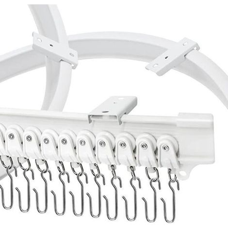 Lntyq Tringle Rideau Flexible Extensible de 5 Mètres - Barre Rideau, Rail pour Rideaux Séparateurs de Pièces