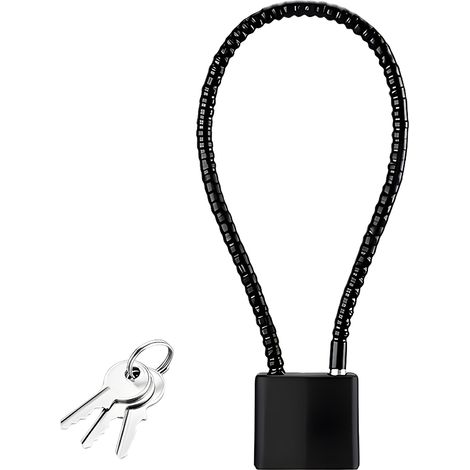 Lucchetto per bicicletta, lucchetto per bicicletta da 11,02 pollici, lucchetto a cavo con chiave, nero. (1/3)