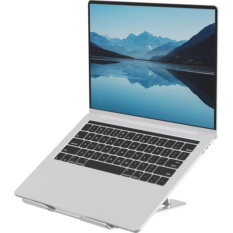 Support Nomade PC Portable Alumia – Argent – Ergonomique, Pliable, réglable en Hauteur (1/5)