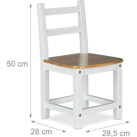 Silla infantil versátil estilo casa de campo 50 x 40 x 60 cm de bambú blanco 130003330 (1/4)