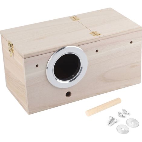 Nid d'oiseaux durable en bois calopsitte décoration de maison de bote d'élevage d'oiseaux (1/5)