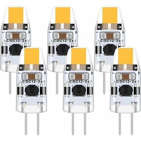 Ampoule G4 LED 2W, 6 Pièce 12V Ampoule G4 Blanc Chaud 3000K, Ampoule LED G4 Équivalent 15W G4 Ampoule Halogène, Ampoule Halogene LED 200LM, G4 LED Dimmable Rayon de 360° Pas de Scintillement