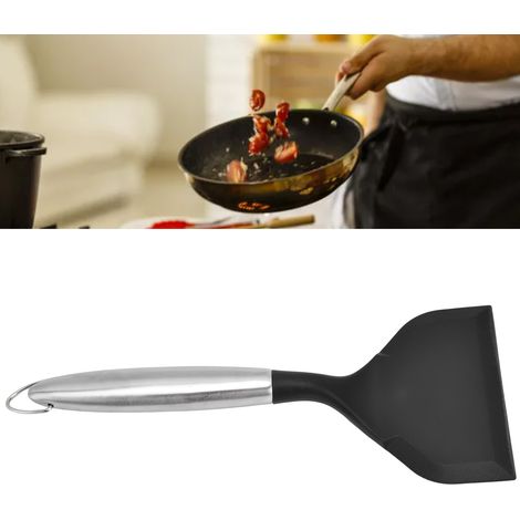 Spatule large en acier inoxydable pour crêpes et poêlons antiadhésifs