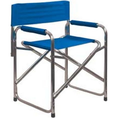 1PZ SEDIA REGISTA IN ALLUMINIO BLU - cm.56x47x78h.