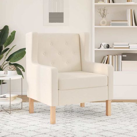 vidaXL Sessel cremeweiß Stoff