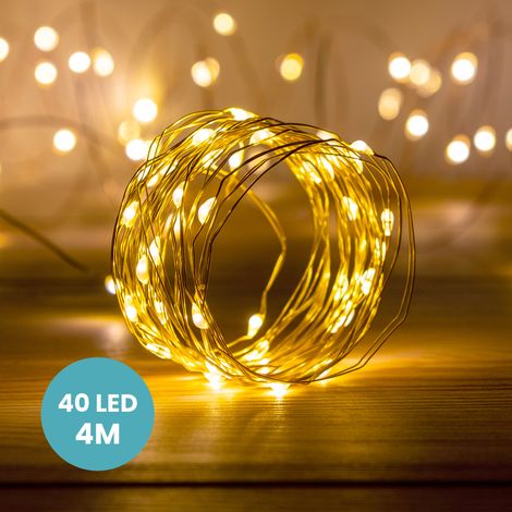 Guirlande Or 40 Micro LED Blanc Chaud (1/5)