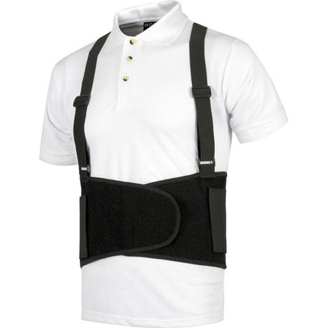 Faja protección lumbar con tirantes WORKTEAM WFA302 L Negro