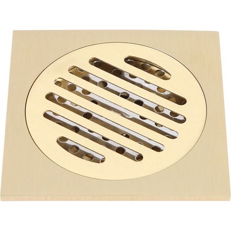 Grille de drainage carrée pour douche et cuisine – acier inoxydable 304, finition brossée, 120 x 120 mm, incl. joint étanche (1/5)
