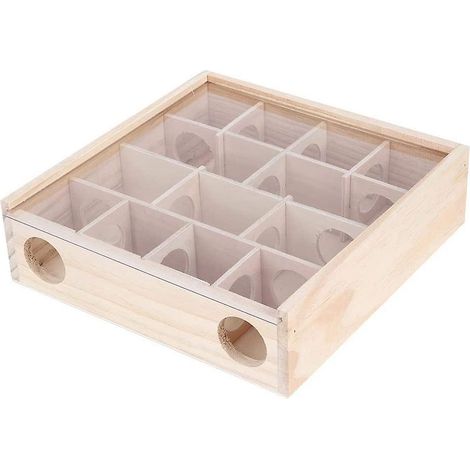 Labyrinthe pour hamster 2024, maison pour souris en bois naturel avec plexiglas, jouet interactif intelligent pour souris et hamster (1/5)